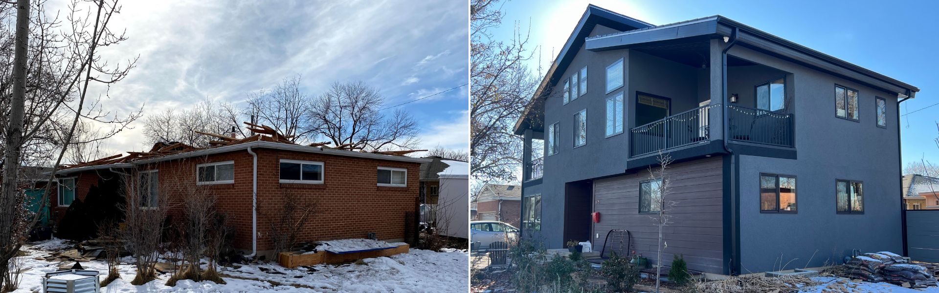 Before After Major New Custom Home Design Build in Salt Lake City Utah by Topp Remodeling & Construction