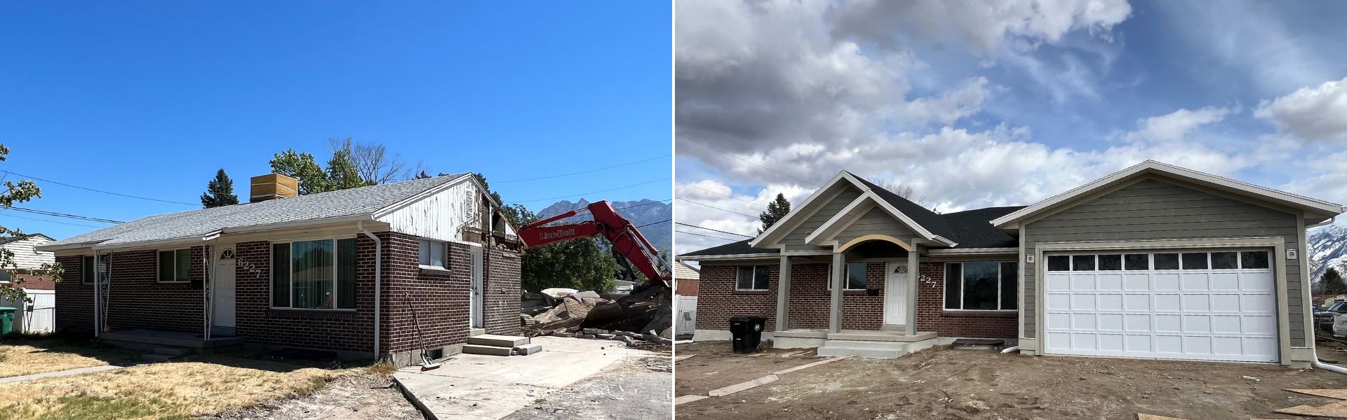 Kelly Home Addition Renovations in Murray Utah Before After Banner